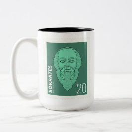Taza Bicolor Briefmarke Sokrates -