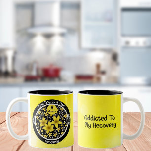 Taza Bicolor Brillante Personalizado Floral Sobriedad Milestone