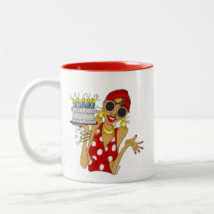 Taza Bicolor Brillar por encima de sus velas Personalizado Birt