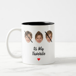 Taza Bicolor Broma del hijo favorito 3 Cara personalizada Humor