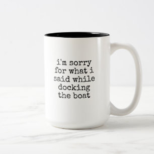 Taza Bicolor Bromista de Barcos Yates Marinero Blanco Atracar B