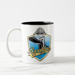 Taza Bicolor Brooklyn Design Gold