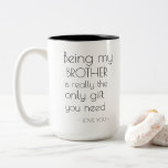 TAZA BICOLOR BROTHER BIRTHDAY<br><div class="desc">HERMANO CUMPLEAÑOS 2 Tones Café Mug</div>