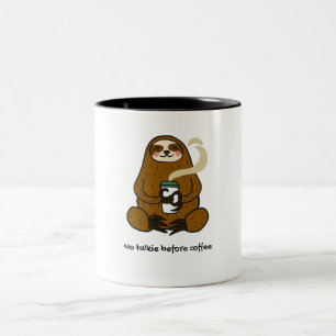 Taza Bicolor Brown Ilustró No Talkie Antes Del Café