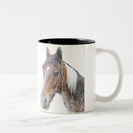 Taza Bicolor Brown y caballo blanco