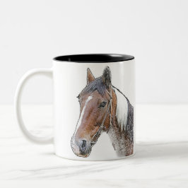 Taza Bicolor Brown y caballo blanco