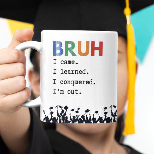 Taza Bicolor Bruh Graduación divertida personalizada