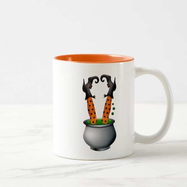 Taza Bicolor Bruja gótica de Halloween (Derecha)