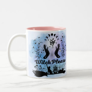 Taza Bicolor Bruja por favor: Diseño de Magia Sassy