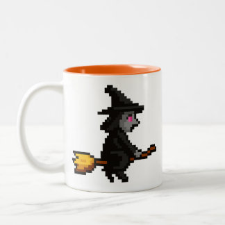 Taza Bicolor Bruja Retro de 8 bits