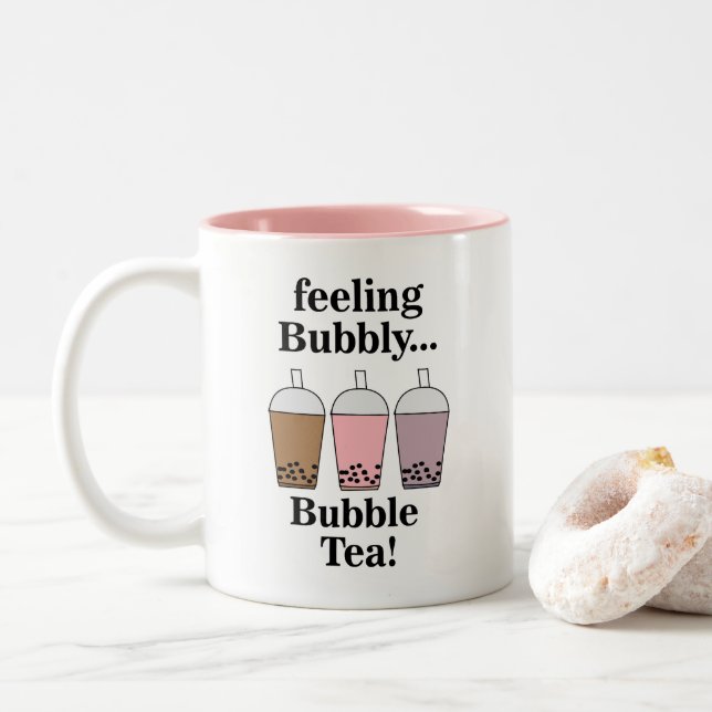 Taza Bicolor Bubble Tea Funny  (Con donut)