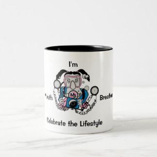Taza Bicolor Buceador del polluelo de la foto