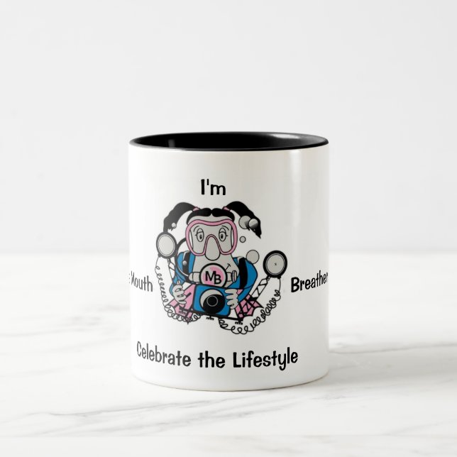 Taza Bicolor Buceador del polluelo de la foto (Centro)