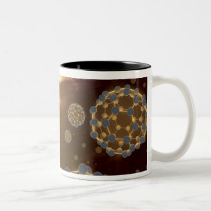 Taza Bicolor Buckyballs que flota en espacio interestelar
