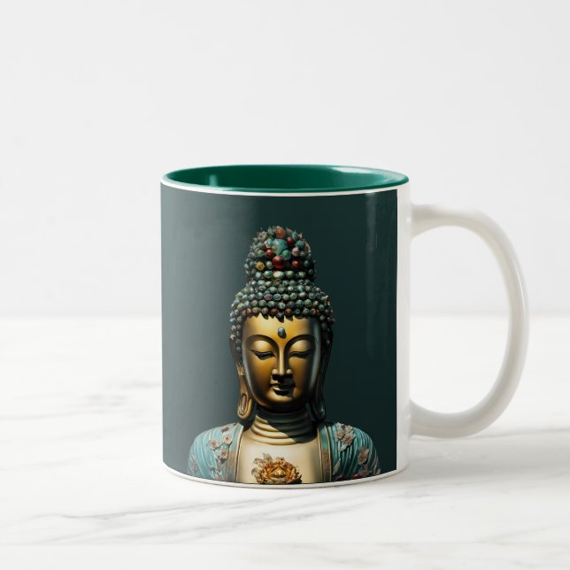 Taza Bicolor Buddha Guanyin #69 - Mug de chamán budista (Derecha)