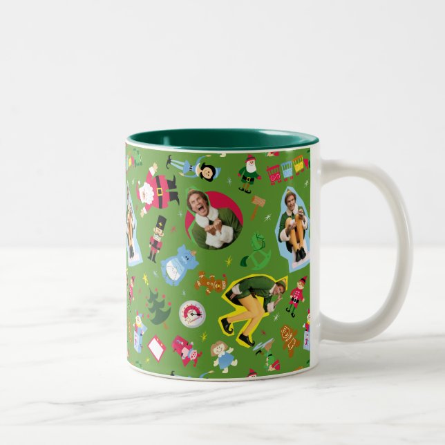 Taza Bicolor Buddy the Elf and Navidades Icons Pattern (Derecha)