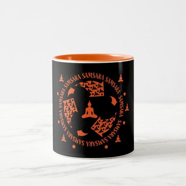 Taza Bicolor Budista de Samara - Budismo de Nirvana (Centro)