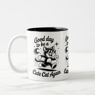 Taza Bicolor Buen día gatito lindo