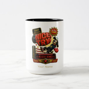 Taza Bicolor Buen Intento Casi Personalizado Divertida Oficina