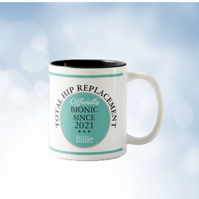 Taza Bicolor ¡Buen regalo! Mug de cadera biónica personalizado (Subido por el creador)