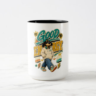 Taza Bicolor Buena Energía Vibraciones Positivas