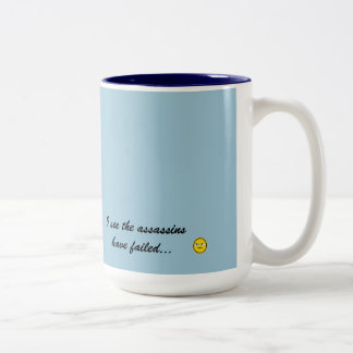 Taza Bicolor Buena mañana… veo a los asesinos haber fallado