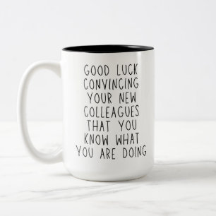 Taza Bicolor Buena Suerte Divertida Colega y Mejor Amiga en el