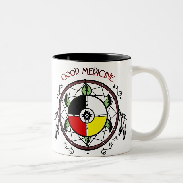 Taza Bicolor Buena tortuga de medicina (Derecha)