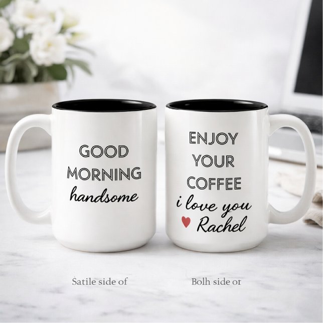 Taza Bicolor Buenos días divertidos (Subido por el creador)