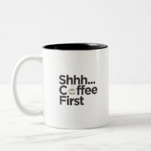 Buenos días divertidos negros y blancos Mug