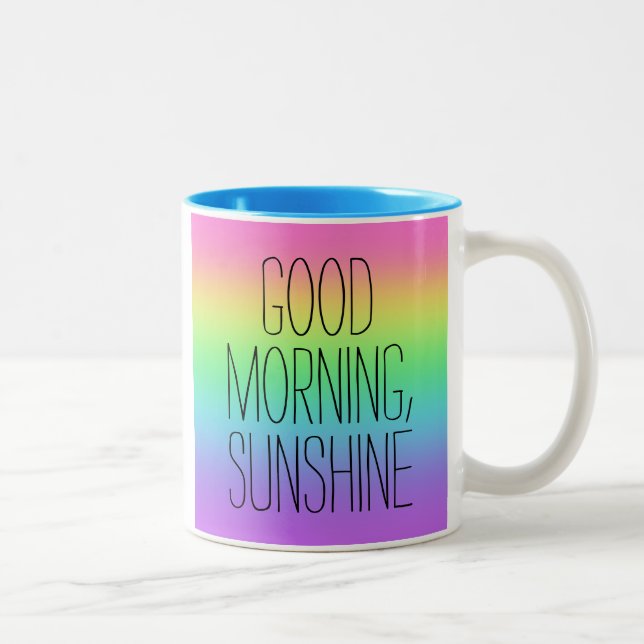 Taza Bicolor Buenos días, música arcoiris sunshine (Derecha)