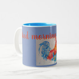 Taza Bicolor Buenos días Sunshine Blue Mug rojo gallo