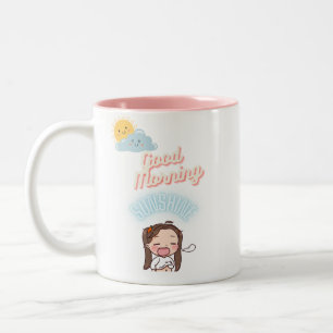 Taza Bicolor Buenos días Sunshine Kawai Girly Mug (11 oz)