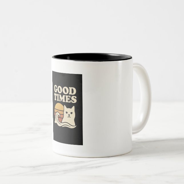 Taza Bicolor Buenos tiempos retro - Vibes positivas ventilares (Anverso derecho)
