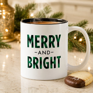 Taza Bicolor Búfalo Verde Cuadros Alegre y Brillante