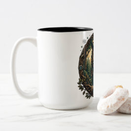 Taza Bicolor Búho Cibernético Naturaleza vs Tecnología Steampun