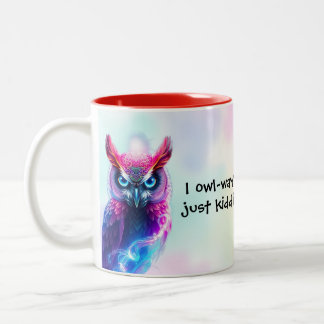 Taza Bicolor Búho Divertido "¡Leche, por favor!" Para Pequeños 