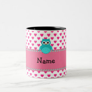 Taza Bicolor Búho lindo conocido personalizado