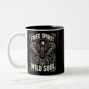 Taza Bicolor Búho místico - Alma salvaje del espíritu libre