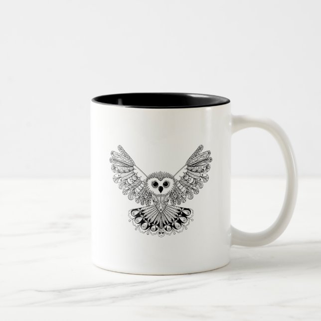 Taza Bicolor Búho negro del estilo (Derecha)
