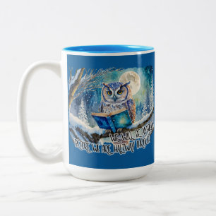 Taza Bicolor Búho Sobrio con Promesas y Oración del Libro Grand