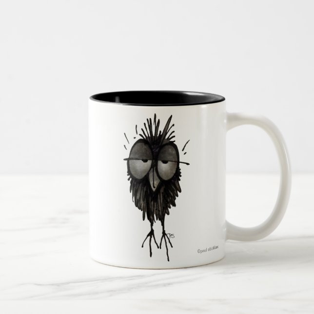 Taza Bicolor Búho soñoliento divertido (Derecha)