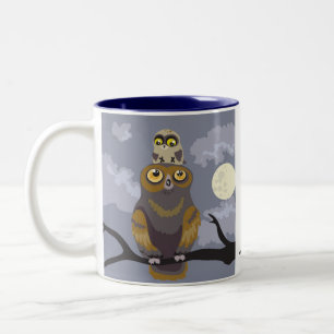 Taza Bicolor Búho y Búho Mug
