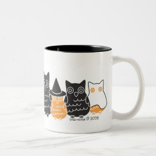 Taza Bicolor Búhos de Halloween