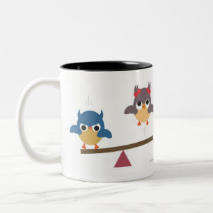 Taza Bicolor Búhos de la diversión