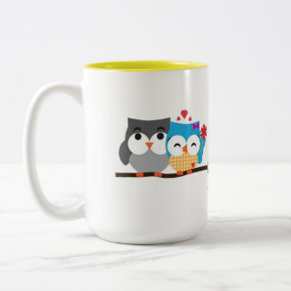 Taza Bicolor Búhos en amor