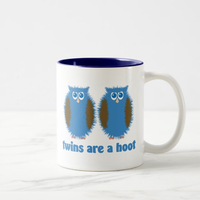 Taza Bicolor Búhos gemelos azules (Derecha)