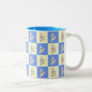 Taza Bicolor Bull Terrier Checkered Mug