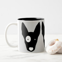 Taza Bicolor BULL TERRIER: Ilustracion GRÁFICO BLANCO Y NEGRO