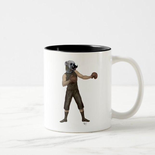 Taza Bicolor Bulldog de boxeo lleno (Derecha)